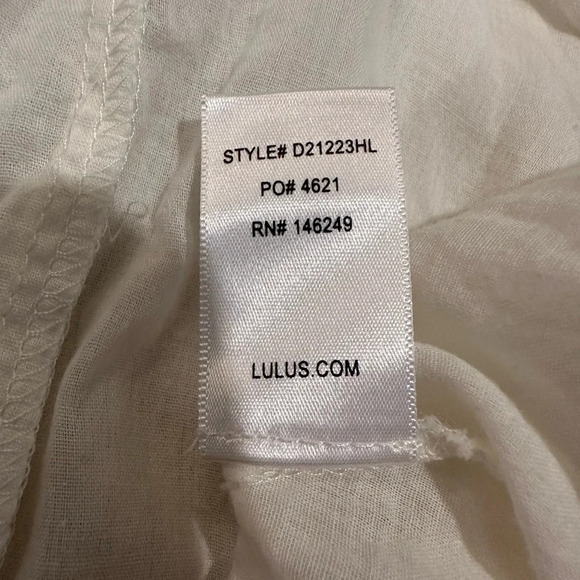 Lulus Spaghetti Strap Mini Wrap Dress V Neck Crochet Accent open back Size Large - Picture 6 of 9